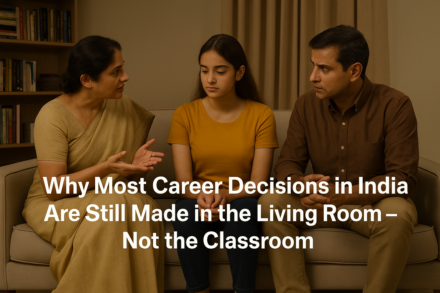 Indian family discussing career choices at home